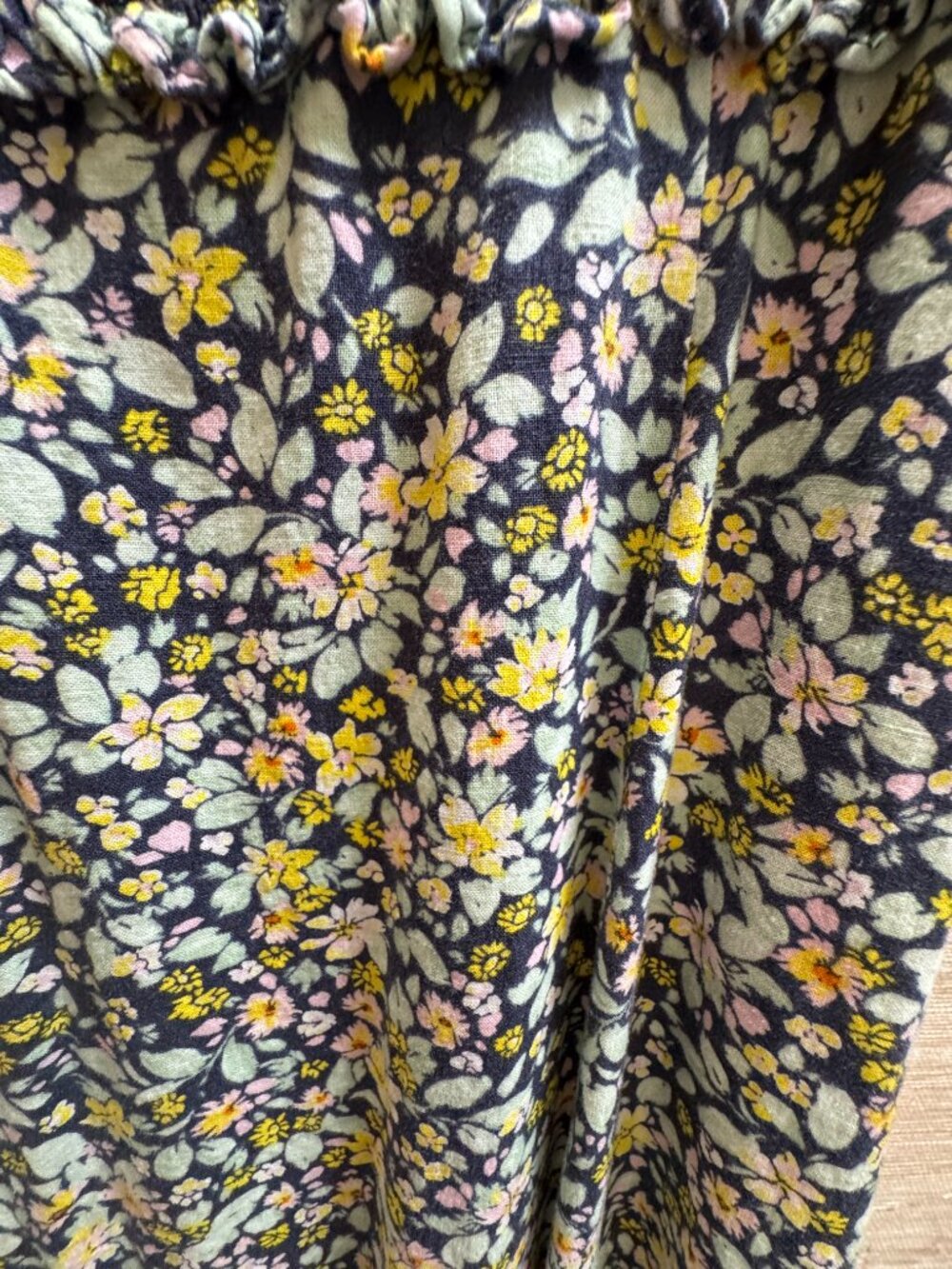 Zara Floral Smocked Midi Dress Size M Square Neck Cottagecore - Picture 3 of 5